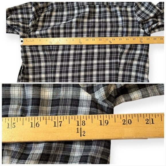 Gap cotton plaid button down shirt, size  L, Black, white, gray - Picture 8 of 9